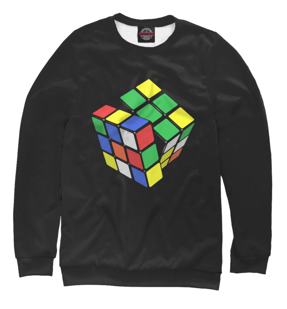Мужской свитшот с изображением Кубик рубик цвета Белый