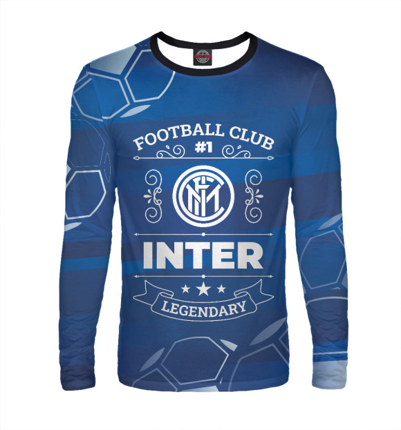 Мужской лонгслив с изображением Inter FC #1 цвета Белый