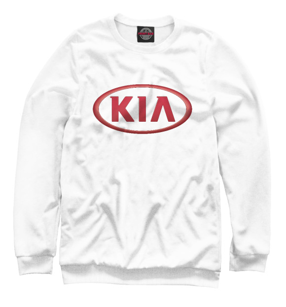 Мужской свитшот с изображением Kia цвета Белый