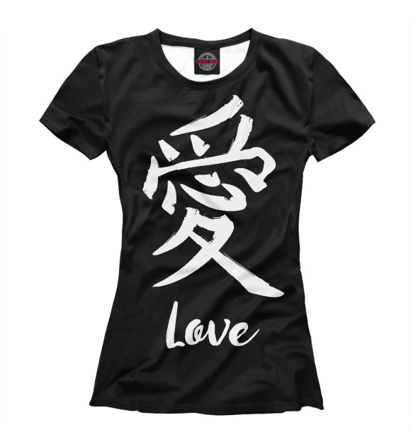 Женская футболка с изображением sign Love цвета Белый