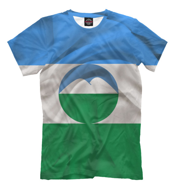 Мужская футболка с изображением Кабардино-Балкария цвета Молочно-белый