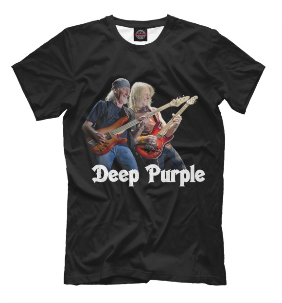 Мужская футболка с изображением Deep Purple цвета Черный