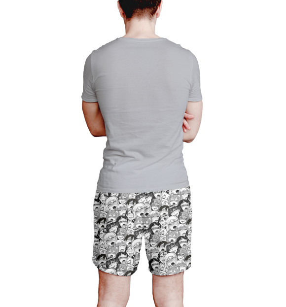 Мужские шорты с изображением Ahegao цвета Белый