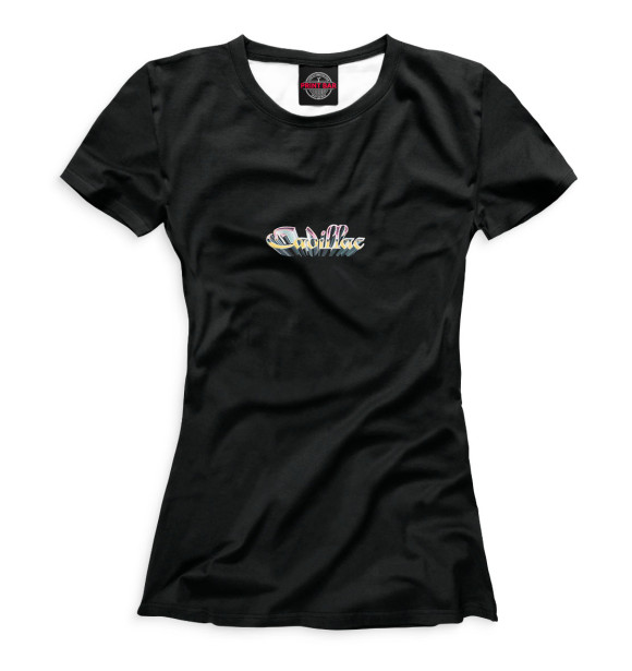 Женская футболка с изображением Cadillac цвета Белый