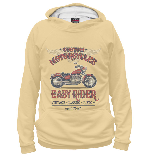 Женское худи с изображением Easy Rider цвета Белый