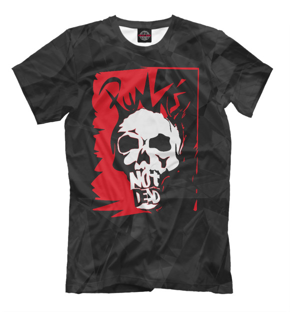 Мужская футболка с изображением Punk's not dead цвета Черный