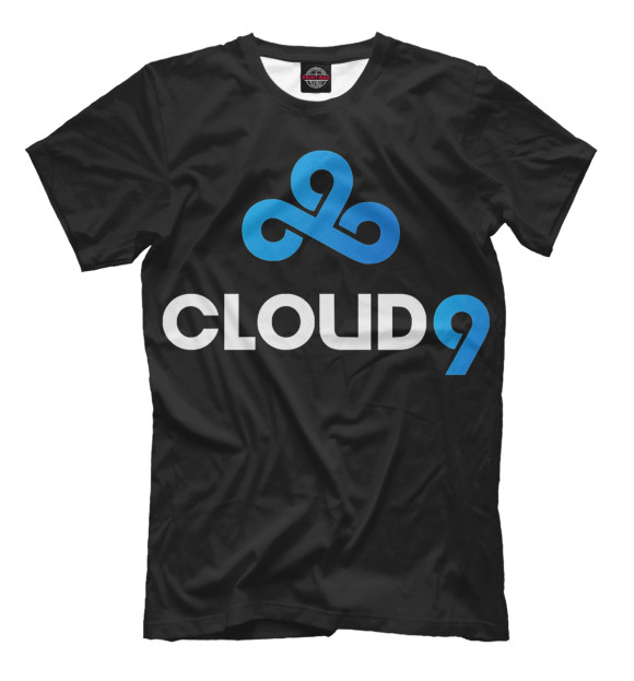Мужская футболка с изображением Cloud 9 цвета Черный
