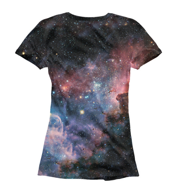 Женская футболка с изображением Сова космос цвета Белый