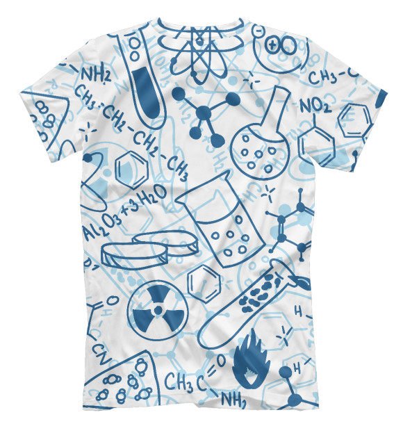 Мужская футболка с изображением Химические формулы цвета Белый