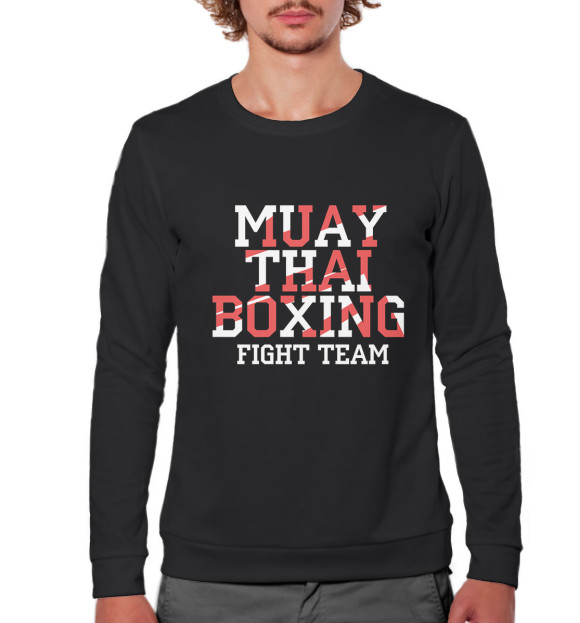 Мужской свитшот с изображением Muay Thai Boxing цвета Белый