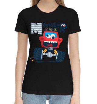 Хлопковая футболка для девочек Monster truck