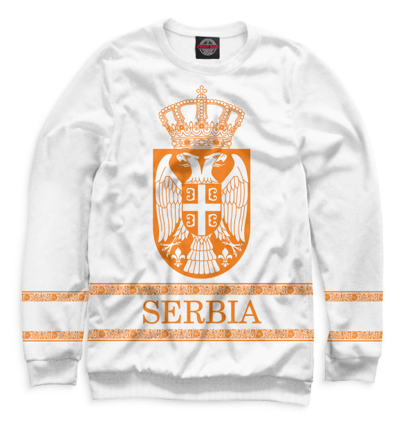 Свитшот для девочек с изображением Serbia цвета Белый
