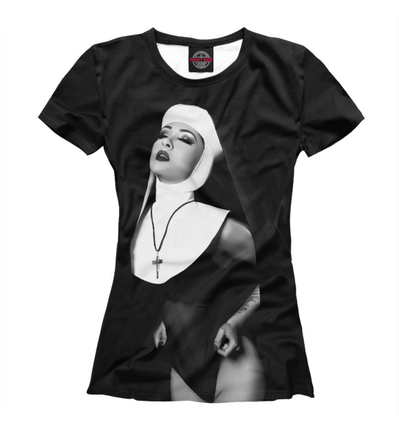 Женская футболка с изображением Nun цвета Белый
