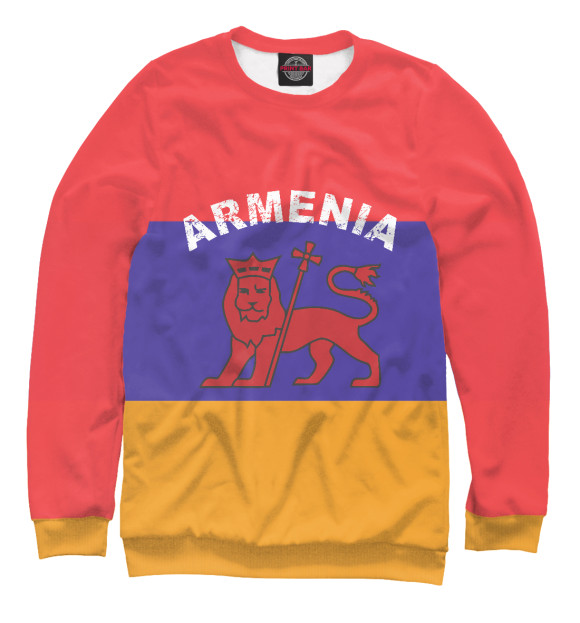 Мужской свитшот с изображением Армения цвета Белый