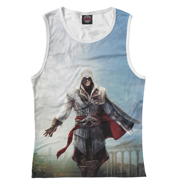 Майка для девочки с изображением Assassin's Creed Ezio Collection цвета Белый