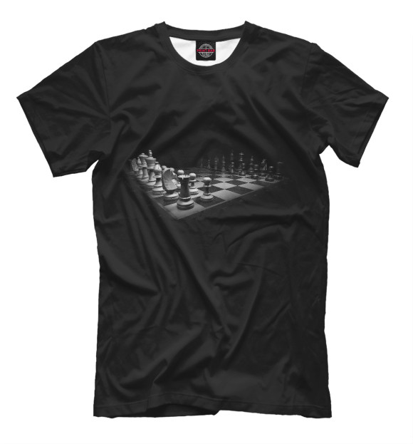 Мужская футболка с изображением Шахматы цвета Черный