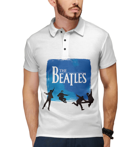 Мужское поло с изображением The Beatles цвета Белый
