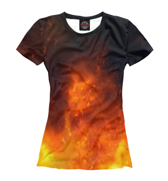 Женская футболка с изображением Пламя цвета Белый