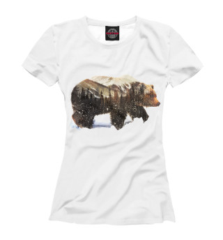 Женская футболка Медведь