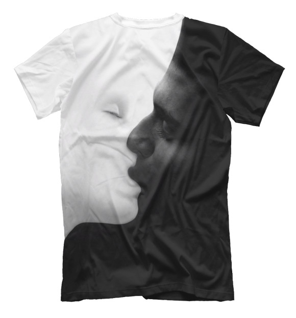 Мужская футболка с изображением Черное и белое цвета Белый