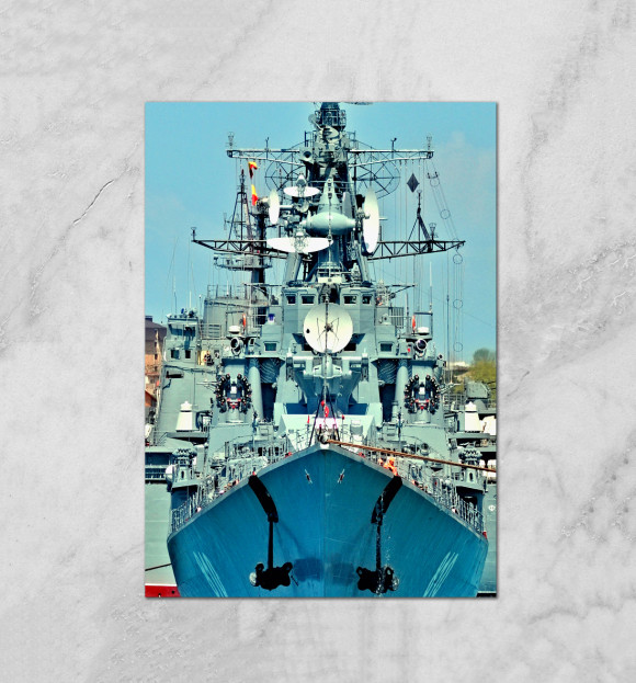 Плакат с изображением Сторожевое судно цвета Белый