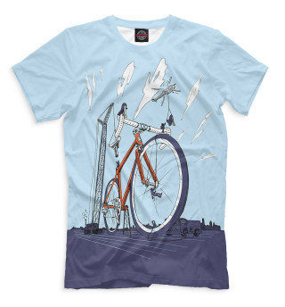 Мужская футболка Строительство велосипеда