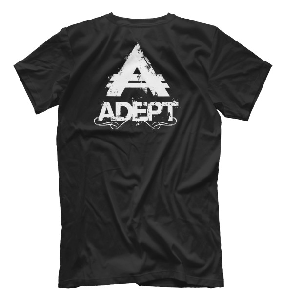 Мужская футболка с изображением Adept3 цвета Белый