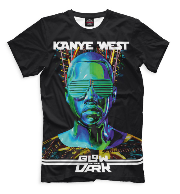 Мужская футболка с изображением Kanye West цвета Черный