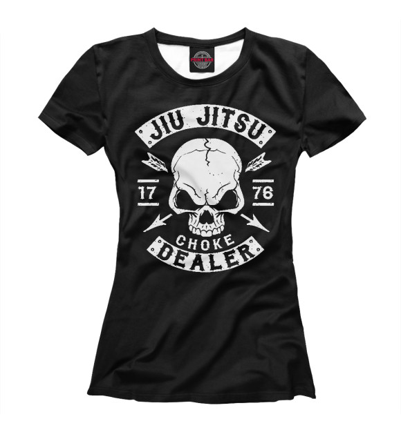 Женская футболка с изображением Jiu Jitsu цвета Белый