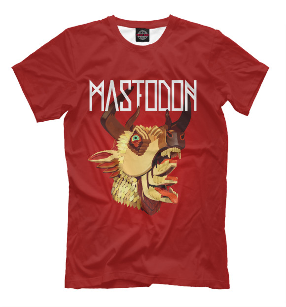 Футболка для мальчиков с изображением Mastodon цвета Темно-бордовый