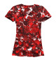 Женская футболка Краснобелый камуфляж с кабаном
