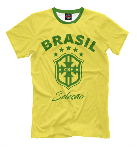 Мужская футболка с изображением Бразилия цвета Молочно-белый