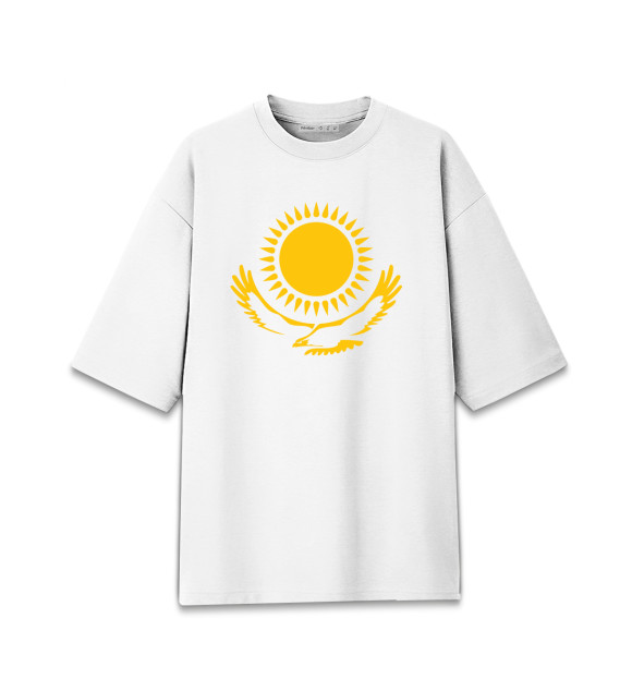 Женская футболка оверсайз с изображением Казахстан цвета Белый