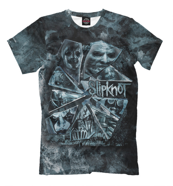 Мужская футболка с изображением Slipknot цвета Серый