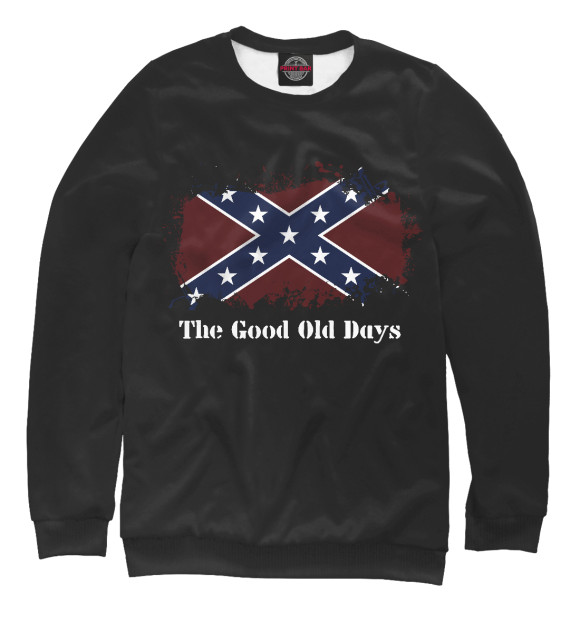 Мужской свитшот с изображением Старые времена Конфедерации цвета Белый