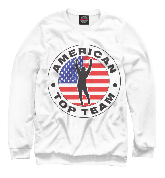 Свитшот для девочек с изображением American Top Team цвета Белый