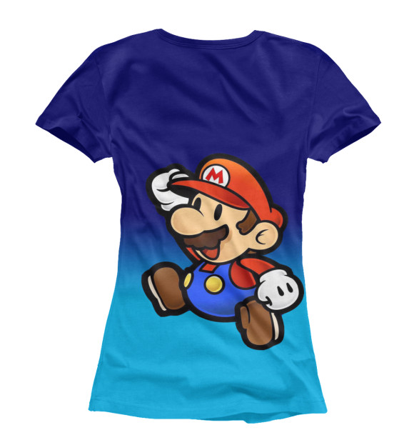 Женская футболка с изображением Марио цвета Белый