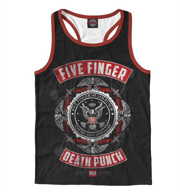 Мужская майка-борцовка с изображением Five Finger Death Punch цвета Белый