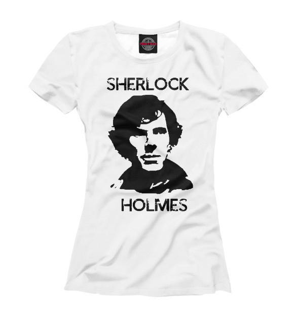 Женская футболка с изображением Шерлок цвета Белый