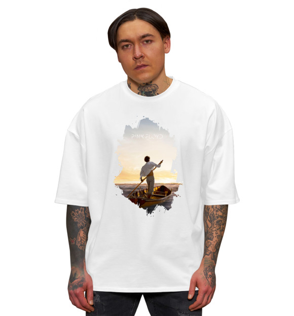 Мужская футболка оверсайз с изображением Pink Floyd цвета Белый