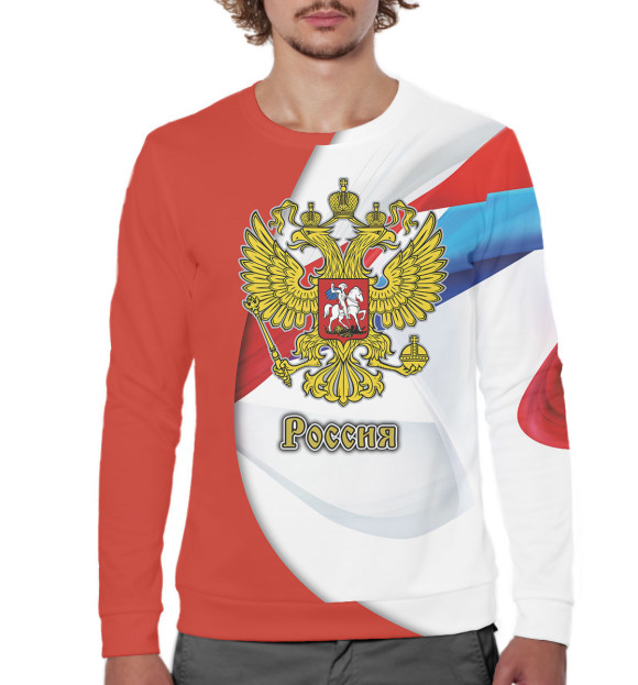 Мужской свитшот с изображением Сборная России цвета Белый