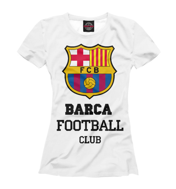 Женская футболка с изображением Barca FC цвета Белый