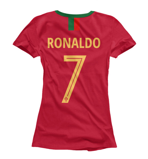 Женская футболка с изображением Криштиану Роналду - Сборная Португалии цвета Белый