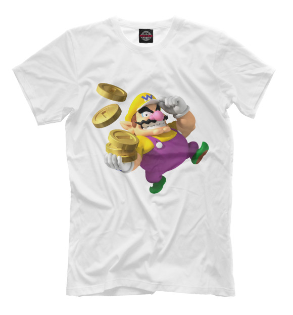 Мужская футболка с изображением Марио цвета Молочно-белый