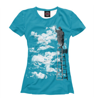 Женская футболка Рисующий облака