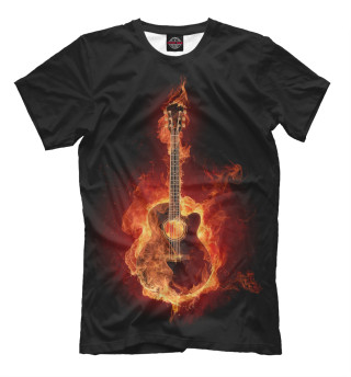 Мужская футболка Горящая гитара