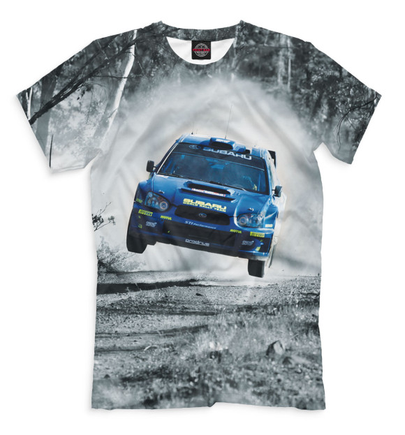 Мужская футболка с изображением Subaru цвета Серый