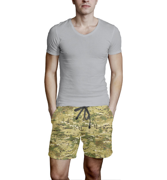 Мужские шорты с изображением Камуфляж цвета Белый