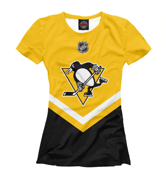 Женская футболка с изображением Pittsburgh Penguins цвета Белый