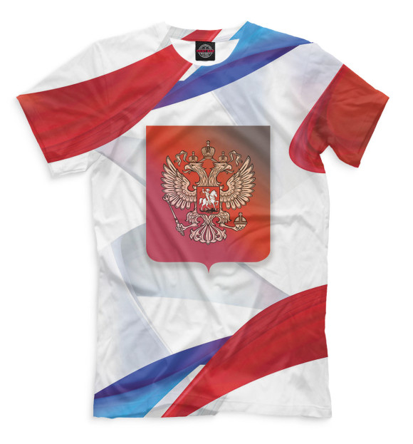 Футболка для мальчиков с изображением Россия цвета Молочно-белый